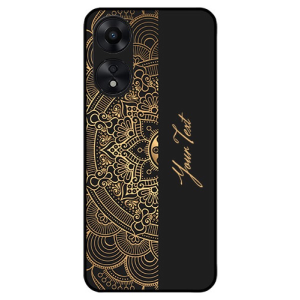 Oppo A78 5G Photo Printing on Glass Case - Mandala art with custom text Design Oppo A78 5G Photo Printing on Glass Case - Mandala art with custom text Design
