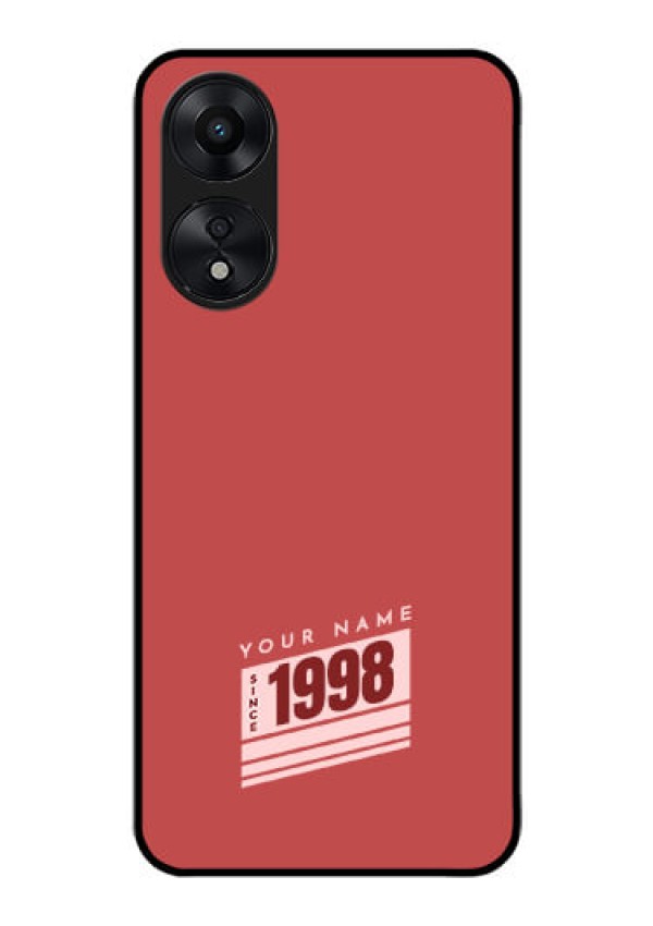 Oppo A78 5G Custom Glass Phone Case - Red custom year of birth Design