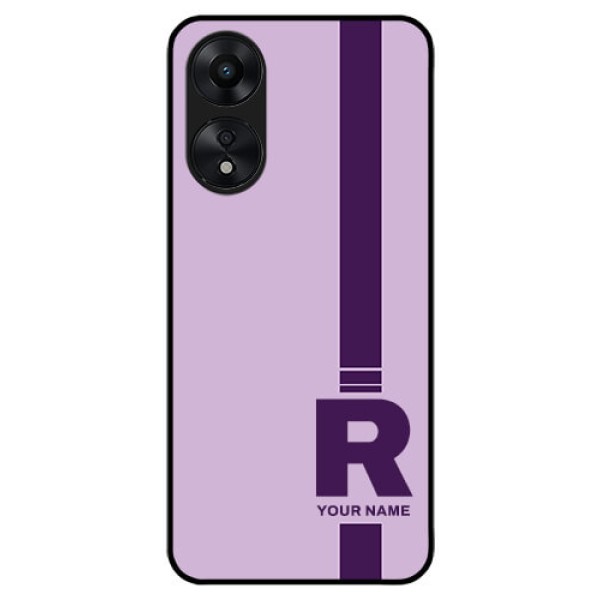 Oppo A78 5G Photo Printing on Glass Case - Simple dual tone stripe with name Design Oppo A78 5G Photo Printing on Glass Case - Simple dual tone stripe with name Design