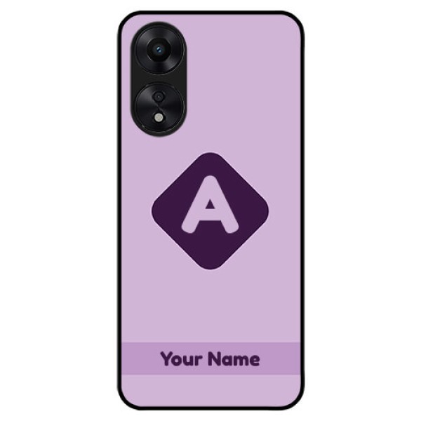 Oppo A78 5G Custom Glass Mobile Case - Custom Letter in curved badge Design