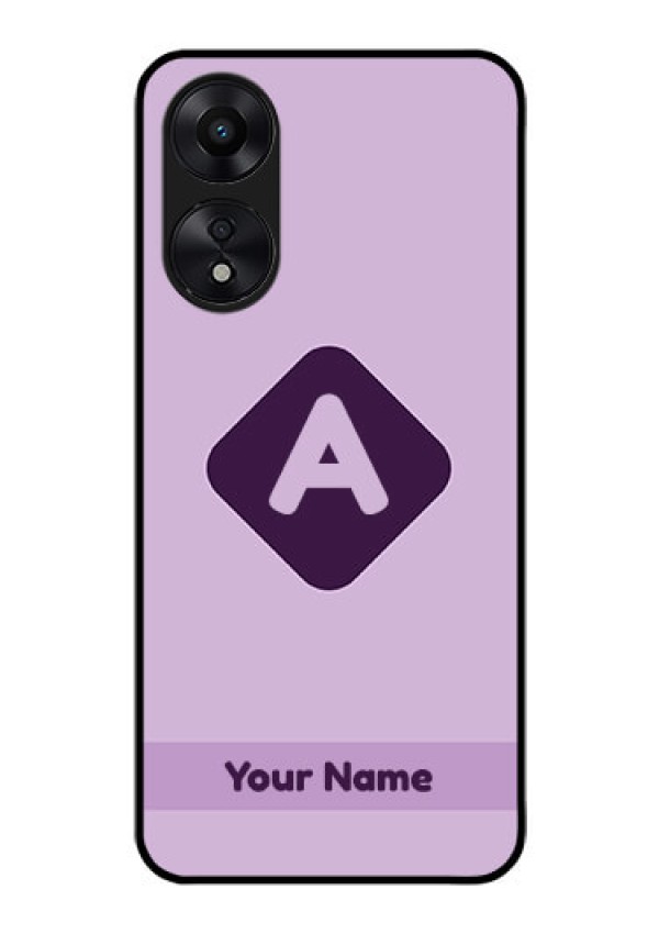 Oppo A78 5G Custom Glass Mobile Case - Custom Letter in curved badge Design