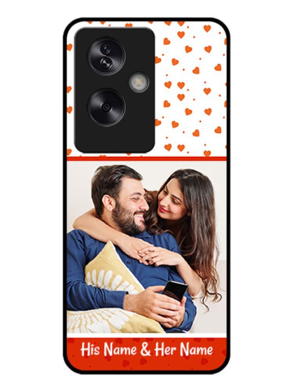 Custom Oppo A79 5G Custom Glass Phone Case - Orange Love Symbol Design