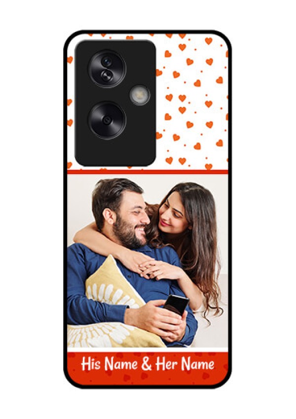 Oppo A79 5G Custom Glass Phone Case - Orange Love Symbol Design