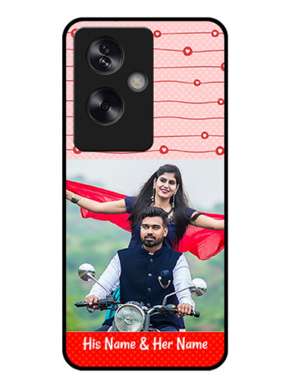 Custom Oppo A79 5G Custom Glass Phone Case - Red Pattern Case Design