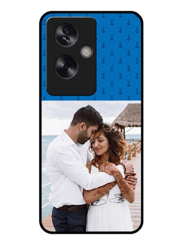 Custom Oppo A79 5G Custom Glass Phone Case - Blue Anchors Design