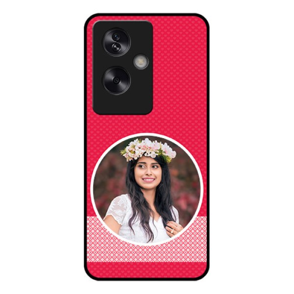 Oppo A79 5G Custom Glass Phone Case - Pink Color Pattern Design