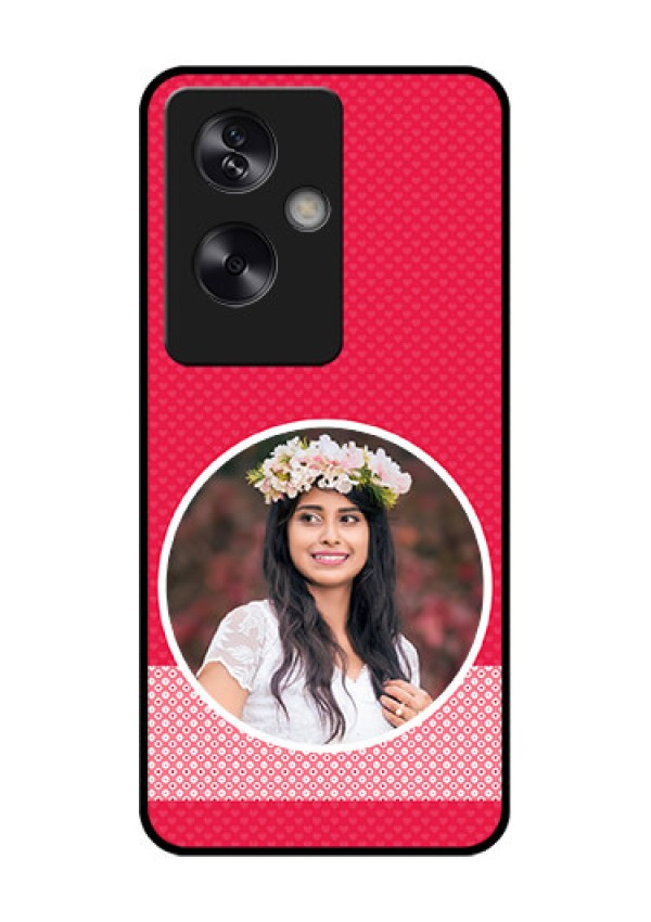 Oppo A79 5G Custom Glass Phone Case - Pink Color Pattern Design