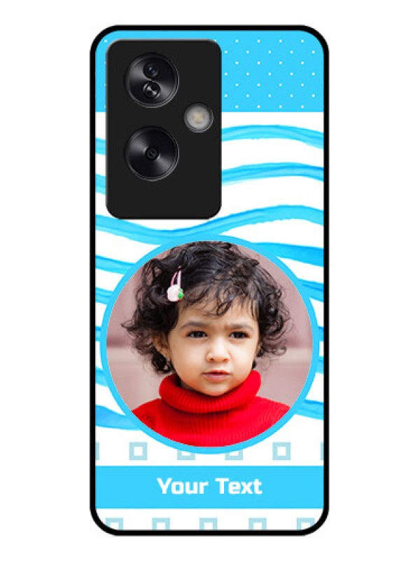 Custom Oppo A79 5G Custom Glass Phone Case - Simple Blue Case Design