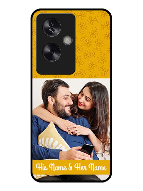 Custom Oppo A79 5G Custom Glass Phone Case - Yellow Floral Design