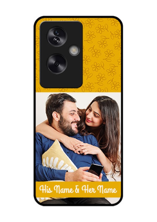 Oppo A79 5G Custom Glass Phone Case - Yellow Floral Design