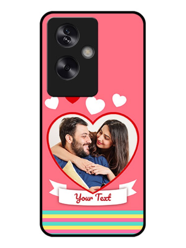 Custom Oppo A79 5G Custom Glass Phone Case - Love Shapes Doodle Design
