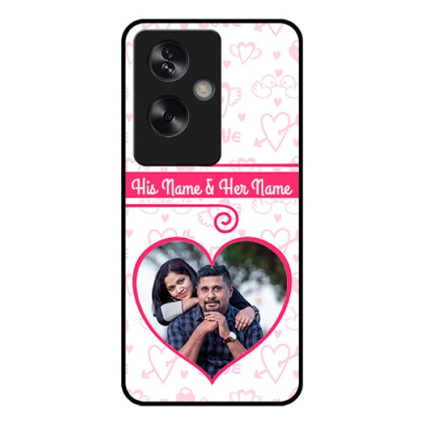 Oppo A79 5G Custom Glass Phone Case - Heart Shape Love Design