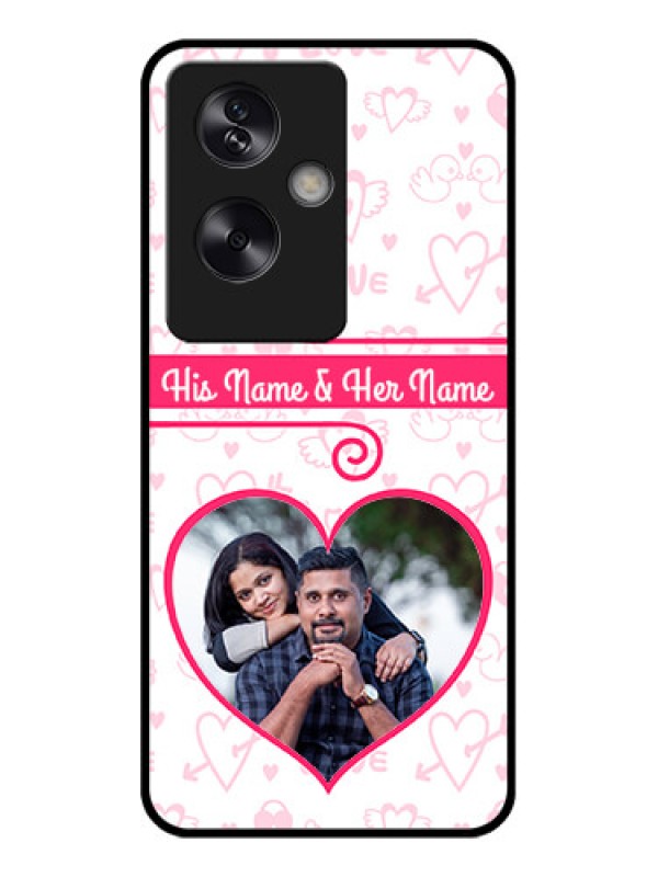 Custom Oppo A79 5G Custom Glass Phone Case - Heart Shape Love Design