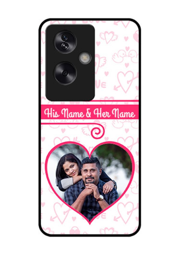 Oppo A79 5G Custom Glass Phone Case - Heart Shape Love Design