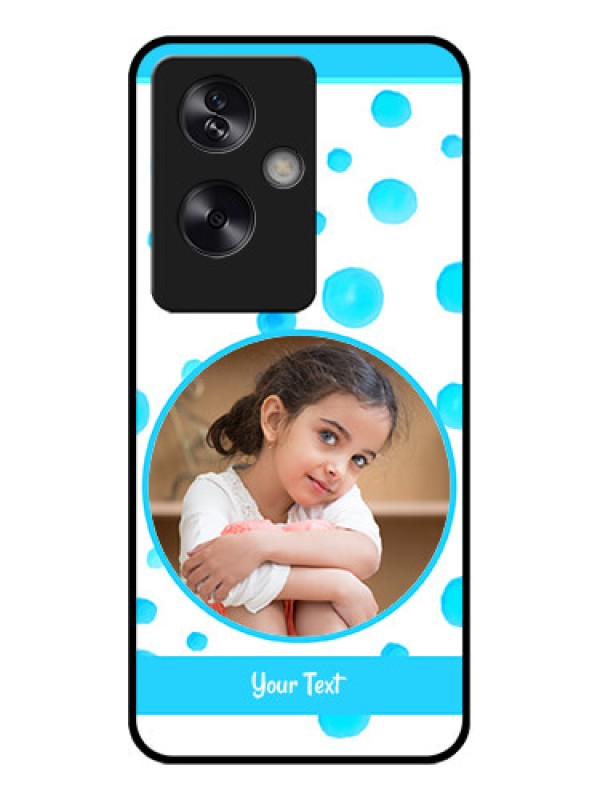 Custom Oppo A79 5G Custom Glass Phone Case - Blue Bubbles Pattern Design