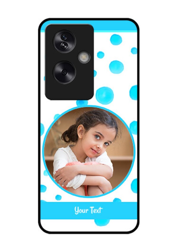 Oppo A79 5G Custom Glass Phone Case - Blue Bubbles Pattern Design