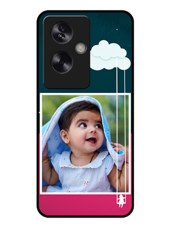 Custom Oppo A79 5G Custom Glass Phone Case - Cute Girl With Cloud Design