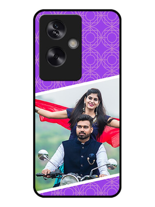 Custom Oppo A79 5G Custom Glass Phone Case - Violet Color Pattern Design