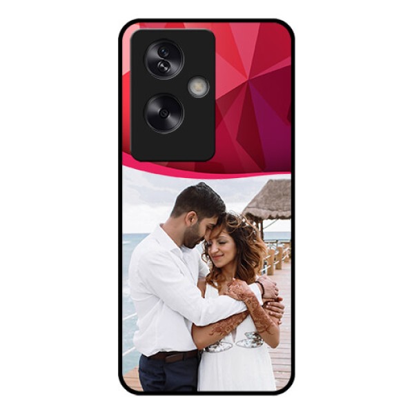 Oppo A79 5G Custom Glass Phone Case - Red Abstract Design