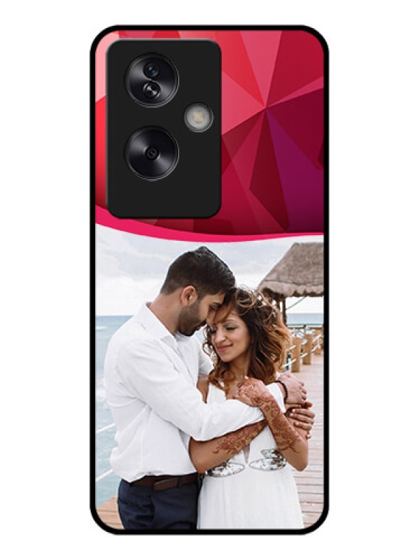 Custom Oppo A79 5G Custom Glass Phone Case - Red Abstract Design