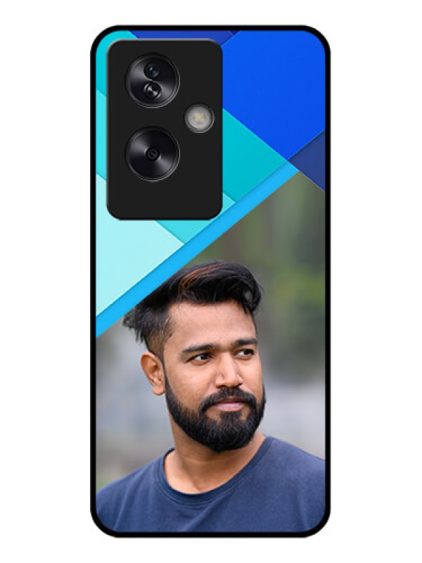 Custom Oppo A79 5G Custom Glass Phone Case - Blue Pattern Design