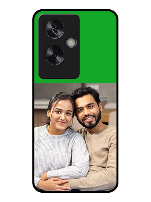 Custom Oppo A79 5G Custom Glass Phone Case - Green Pattern Design