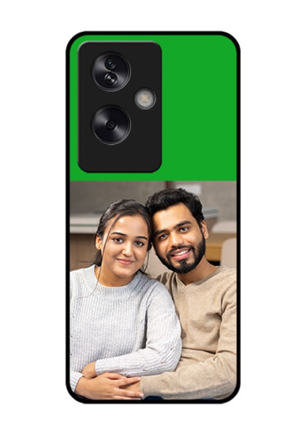 Oppo A79 5G Custom Glass Phone Case - Green Pattern Design