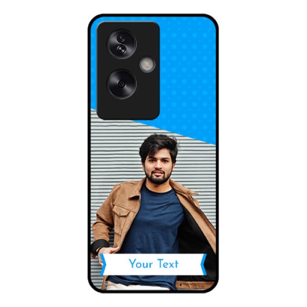 Oppo A79 5G Custom Glass Phone Case - Simple Blue Color Design