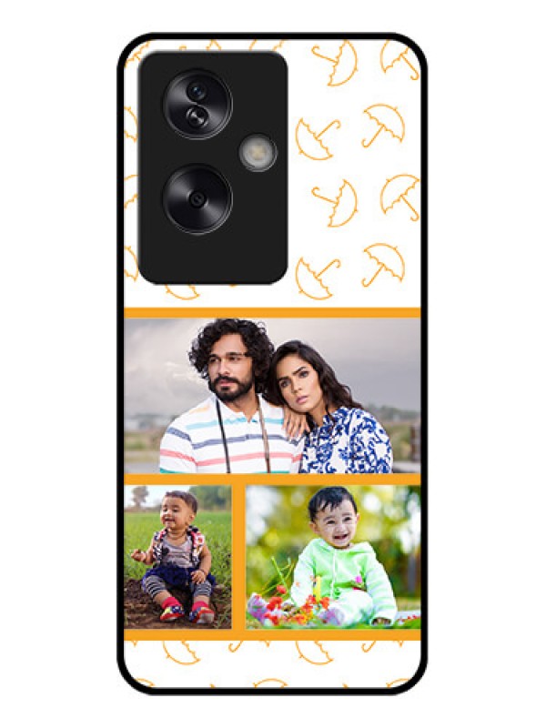 Custom Oppo A79 5G Custom Glass Phone Case - Yellow Pattern Design