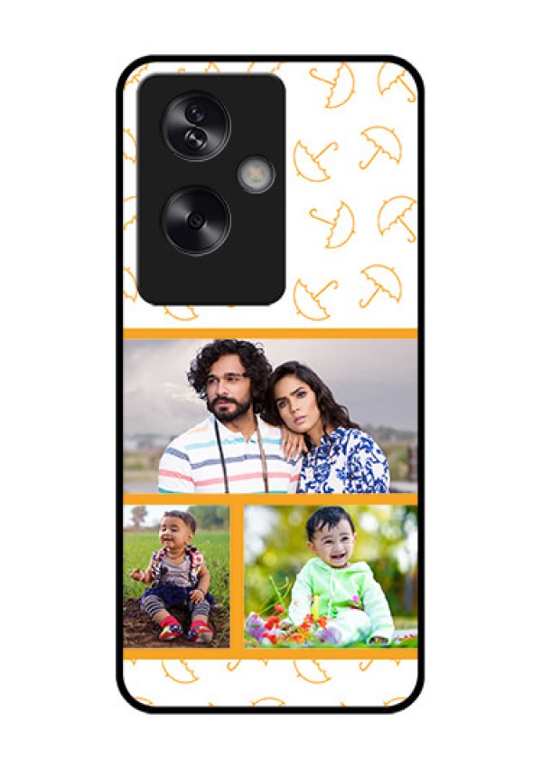 Oppo A79 5G Custom Glass Phone Case - Yellow Pattern Design