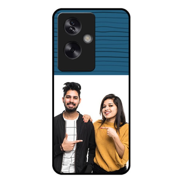 Oppo A79 5G Custom Glass Phone Case - Blue Pattern Cover Design Oppo A79 5G Custom Glass Phone Case - Blue Pattern Cover Design