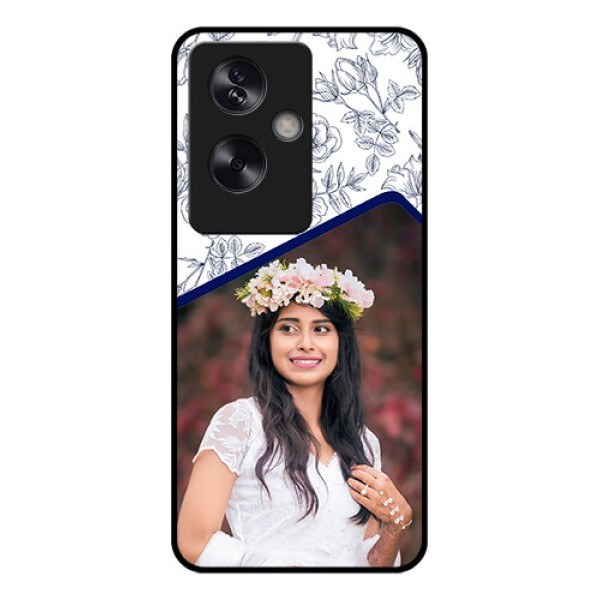 Oppo A79 5G Custom Glass Phone Case - Classy Floral Design
