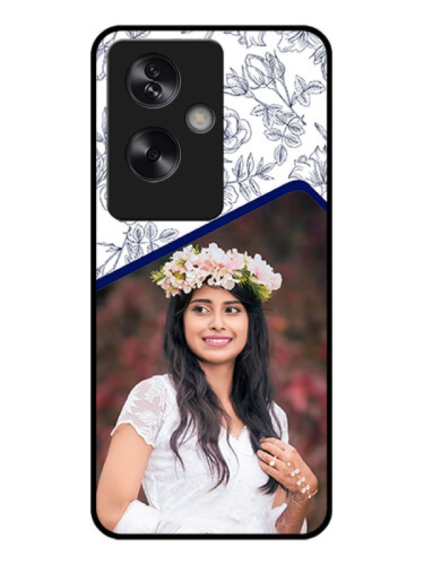 Custom Oppo A79 5G Custom Glass Phone Case - Classy Floral Design
