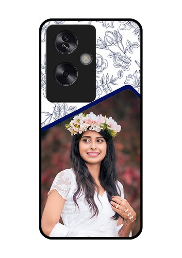 Oppo A79 5G Custom Glass Phone Case - Classy Floral Design
