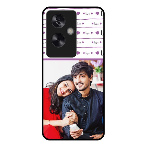Oppo A79 5G Custom Glass Phone Case - Couples Heart Design
