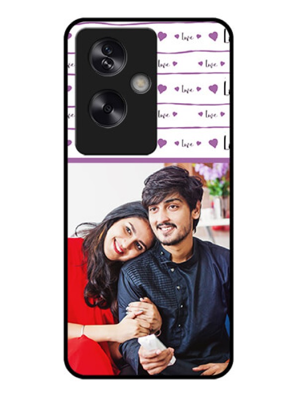 Custom Oppo A79 5G Custom Glass Phone Case - Couples Heart Design