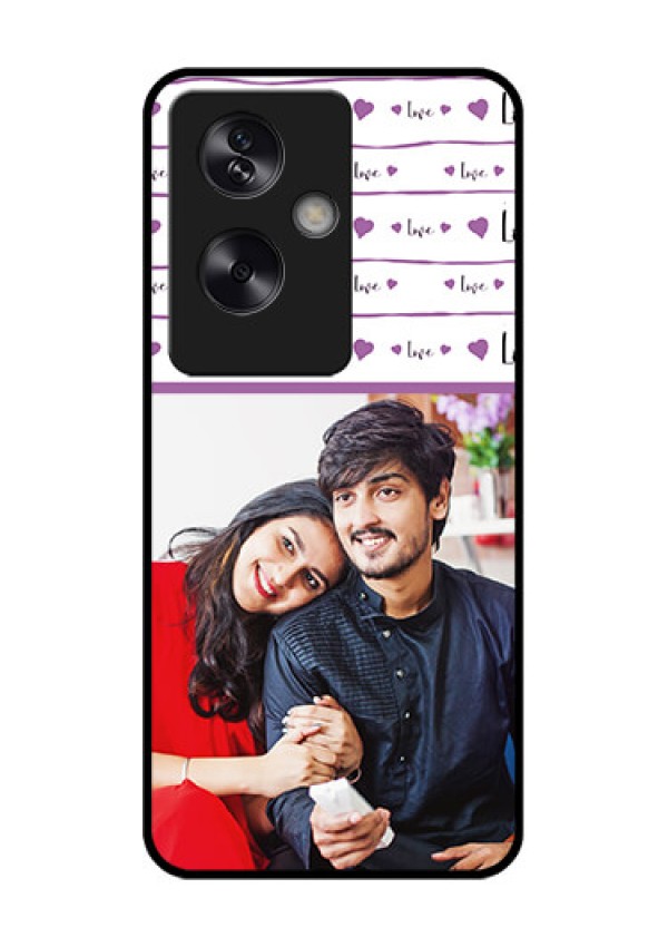 Oppo A79 5G Custom Glass Phone Case - Couples Heart Design