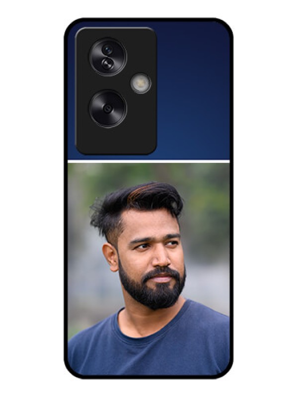 Custom Oppo A79 5G Custom Glass Phone Case - Simple Royal Blue Design