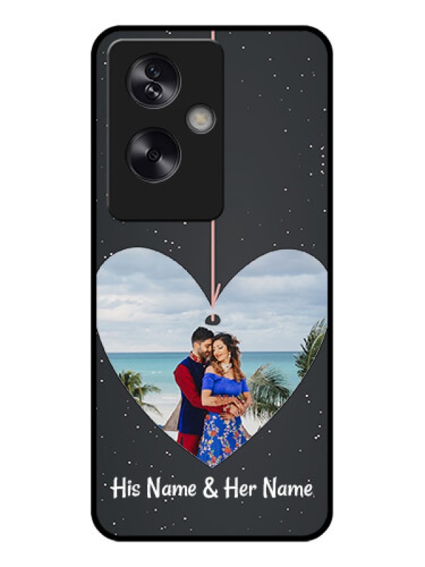 Custom Oppo A79 5G Custom Glass Phone Case - Hanging Heart Design