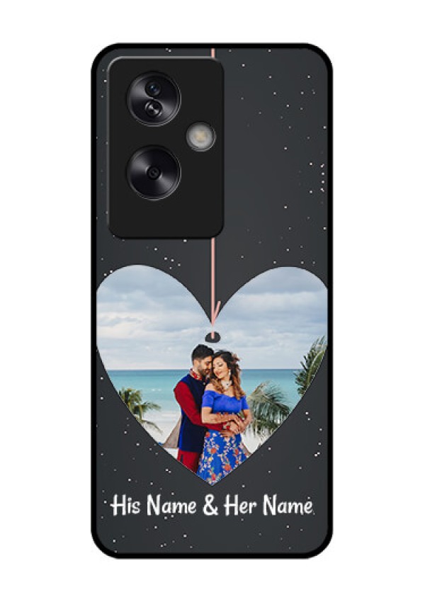 Oppo A79 5G Custom Glass Phone Case - Hanging Heart Design