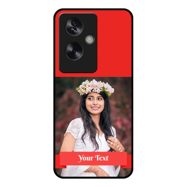 Oppo A79 5G Custom Glass Phone Case - Simple Red Color Design