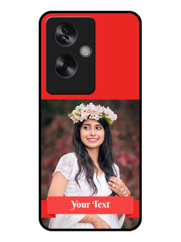 Custom Oppo A79 5G Custom Glass Phone Case - Simple Red Color Design