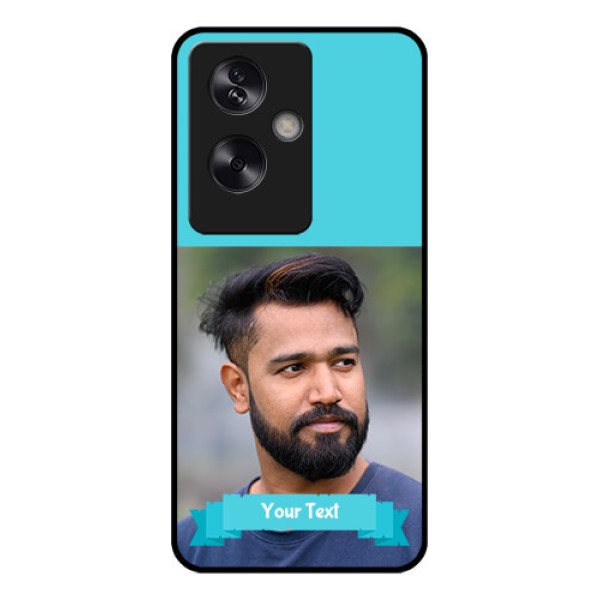 Oppo A79 5G Custom Glass Phone Case - Blue Color Design Oppo A79 5G Custom Glass Phone Case - Blue Color Design