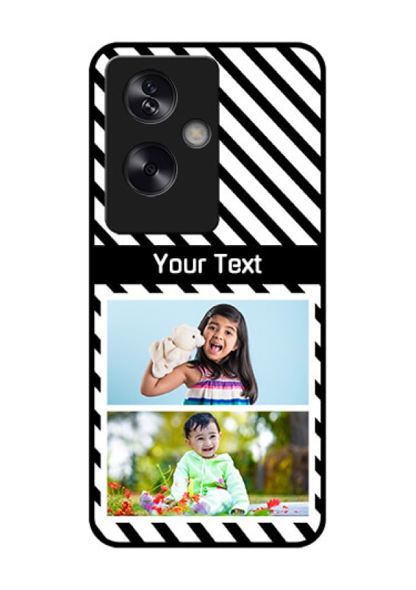 Oppo A79 5G Custom Glass Phone Case - Black And White Stripes Design