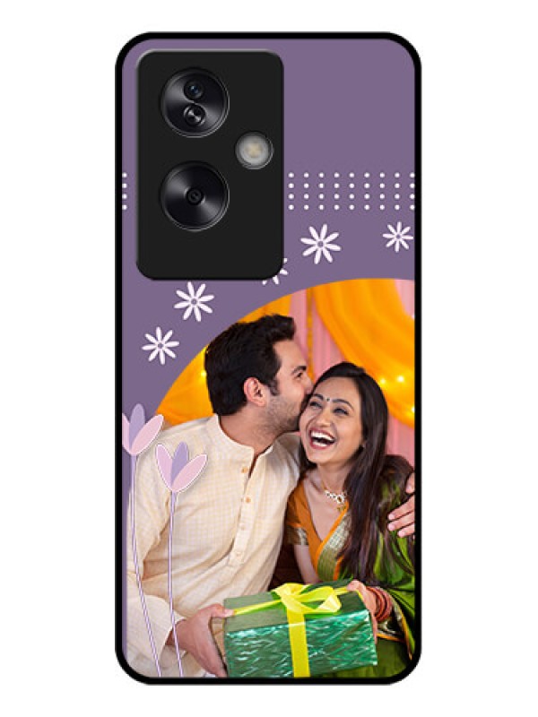 Custom Oppo A79 5G Custom Glass Phone Case - Lavender Flowers Design