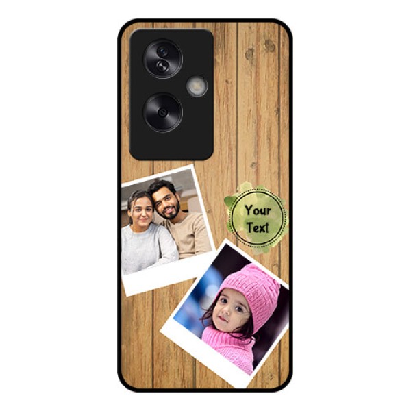 Oppo A79 5G Custom Glass Phone Case - Wooden Texture Design