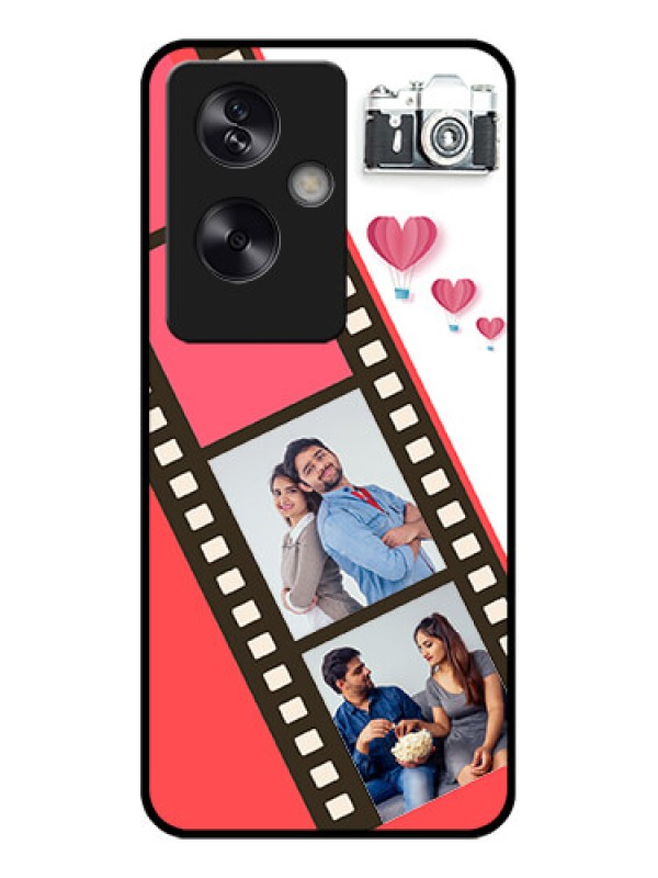Custom Oppo A79 5G Custom Glass Phone Case - 3 Image Holder With Film Reel
