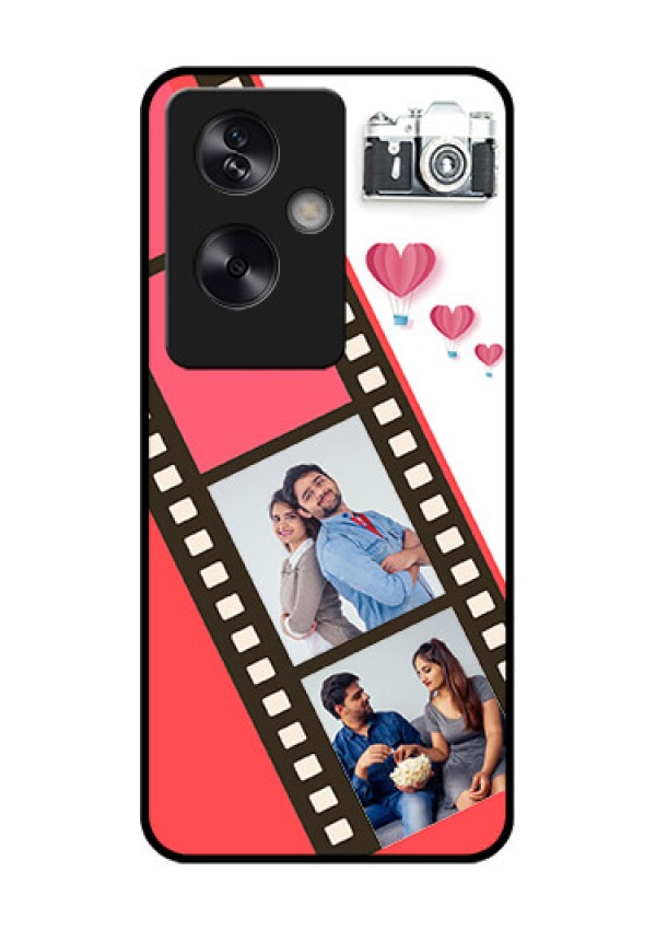 Oppo A79 5G Custom Glass Phone Case - 3 Image Holder With Film Reel
