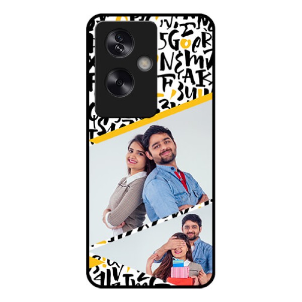 Oppo A79 5G Custom Glass Phone Case - Letters Pattern Design