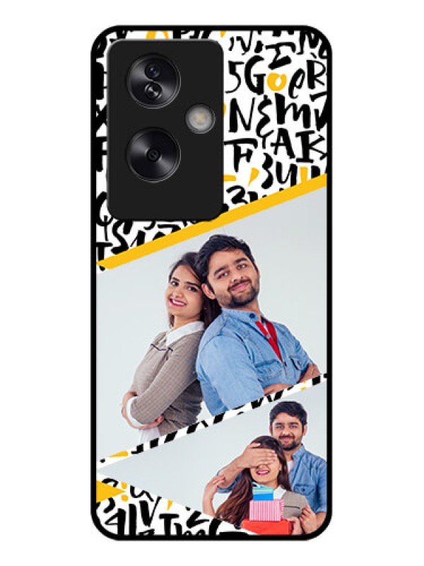 Custom Oppo A79 5G Custom Glass Phone Case - Letters Pattern Design